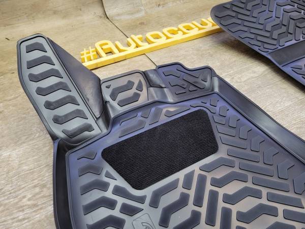 Резиновые коврики в салон Audi Q5 (Ауди Ку5) (2017) 3D с бортиком